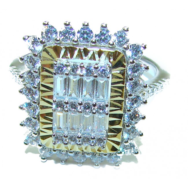 Art Deco 11.2 carat White Topaz .925 Silver handcrafted Cocktail Ring s. 8 - photo 2