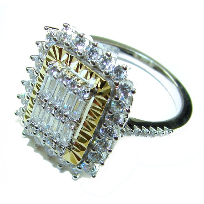 Art Deco 11.2 carat White Topaz .925 Silver handcrafted Cocktail Ring s. 8 - photo 1