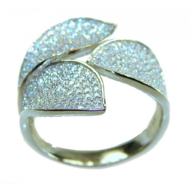 Luxurious 8.2 carat White Topaz .925 Sterling Silver handcrafted Ring s. 7 - photo 3