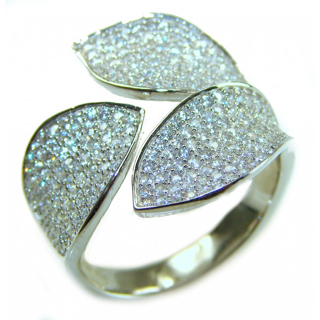 Luxurious 8.2 carat White Topaz .925 Sterling Silver handcrafted Ring s. 7 - photo 2