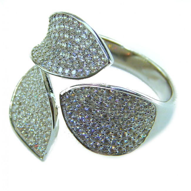 Luxurious 8.2 carat White Topaz .925 Sterling Silver handcrafted Ring s. 7 - photo 1