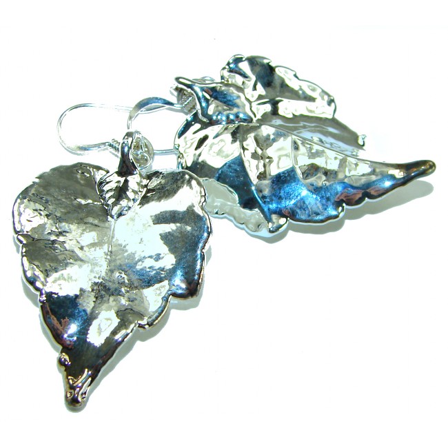 Real Japanese Maple Leaves .925 Sterling Silver and real Gold earrings