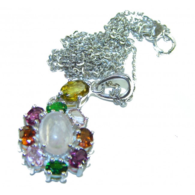 Red Rose authentic Rose Quartz .925 Sterling Silver handcrafted necklace