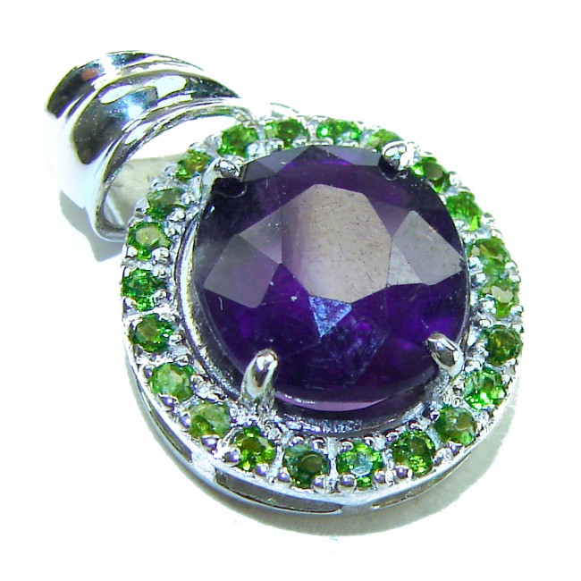 Mademoiselle - 8.4 CARAT authentic Amethyst .925 Sterling Silver handcrafted Pendant