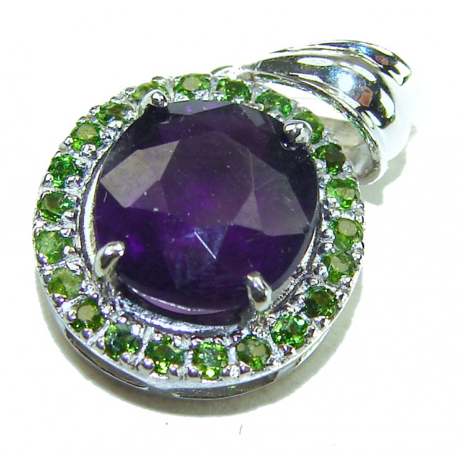 Mademoiselle - 8.4 CARAT authentic Amethyst .925 Sterling Silver handcrafted Pendant