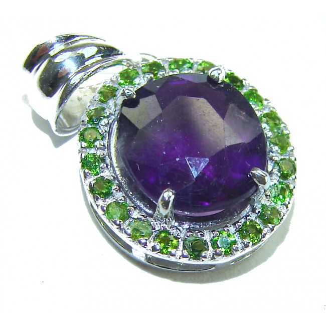 Mademoiselle - 8.4 CARAT authentic Amethyst .925 Sterling Silver handcrafted Pendant
