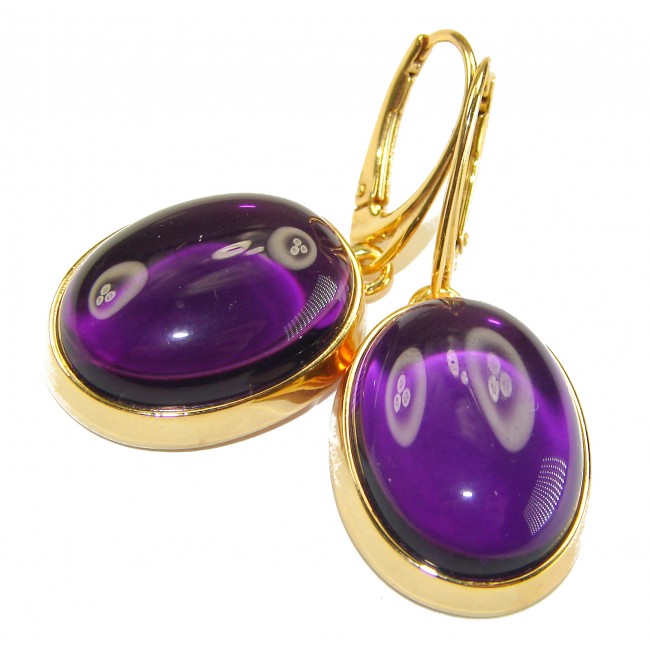 Lavender Beauty authentic 16.2 carat Amethyst 14K Gold over .925 Sterling Silver handcrafted earrings