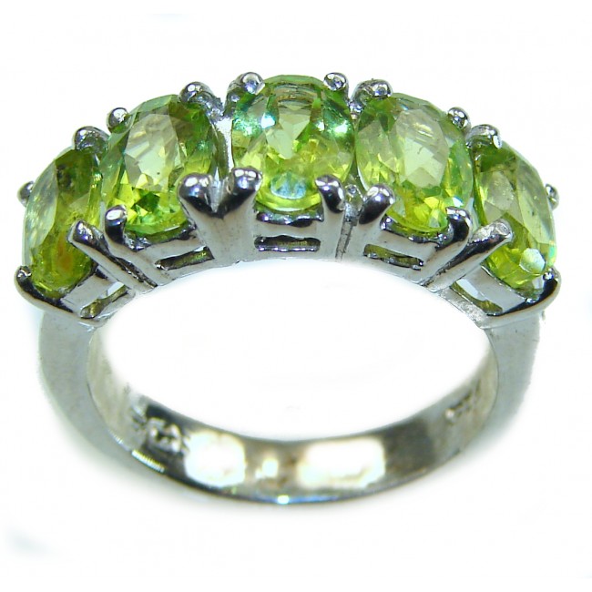 Authentic 11.9 carat Peridot .925 Sterling Silver handmade Ring s. 6 1/4 - photo 3