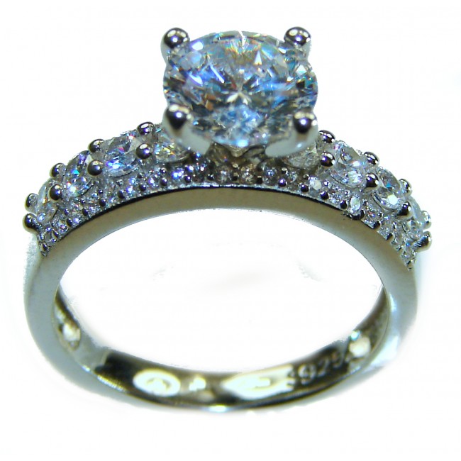 Luxurious 4.2 carat White Topaz .925 Sterling Silver handcrafted Ring s. 7 - photo 2