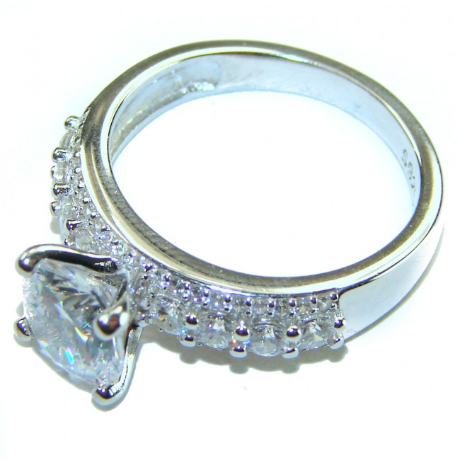 Luxurious 4.2 carat White Topaz .925 Sterling Silver handcrafted Ring s. 7 - photo 1