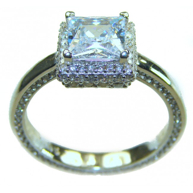 Luxurious 4.2 carat White Topaz .925 Sterling Silver handcrafted Ring s. 9 - photo 2