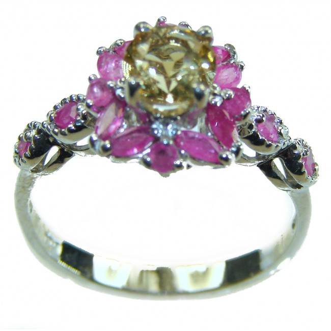 Golden Treasure 4.5 carat Citrine .925 Sterling Silver Handcrafted Ring size 9