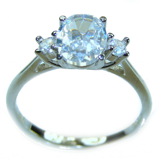 Luxurious 4.2 carat White Topaz .925 Sterling Silver handcrafted Ring s. 6 - photo 3