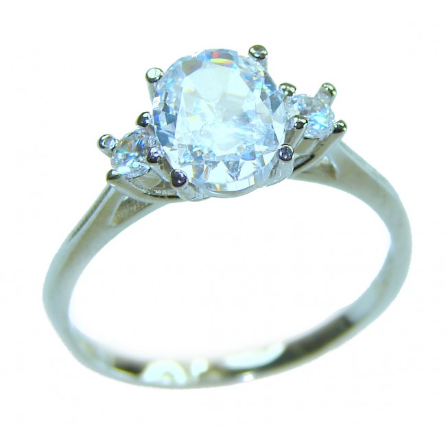 Luxurious 4.2 carat White Topaz .925 Sterling Silver handcrafted Ring s. 6 - photo 2