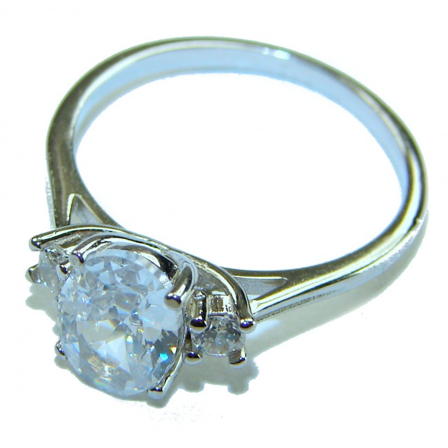 Luxurious 4.2 carat White Topaz .925 Sterling Silver handcrafted Ring s. 6 - photo 1