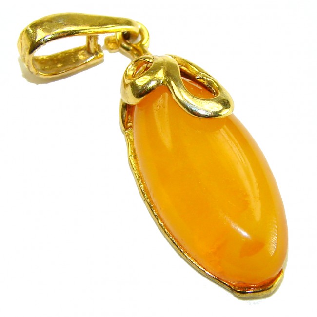 Prehistoric Authentic Baltic Amber .925 Sterling Silver beautifully dipped in 18K GOLD handcrafted Pendant