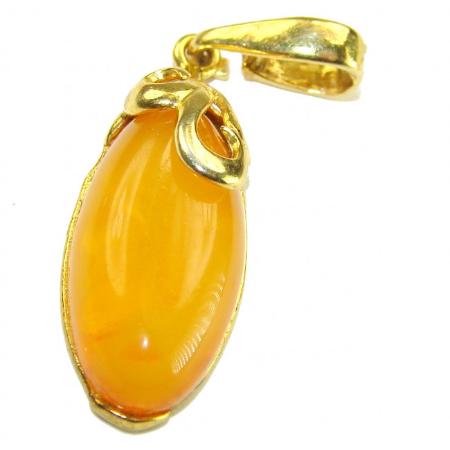 Prehistoric Authentic Baltic Amber .925 Sterling Silver beautifully dipped in 18K GOLD handcrafted Pendant