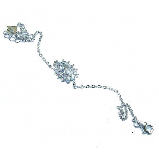 Beauty of Nature - natural 4.5 carat Emerald .925 Sterling Silver handmade Statement Bracelet - Bracelet with emerald centerpiece and sterling silver chain, top view