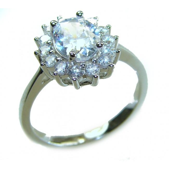 Allure Natural 7.2 carat White Topaz .925 Sterling Silver handcrafted Ring s. 7 - photo 3