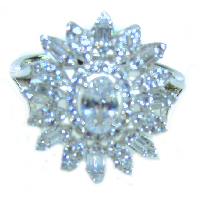 Luxurious 11.2 carat White Topaz .925 Sterling Silver handcrafted Ring s. 7 1/4 - photo 2