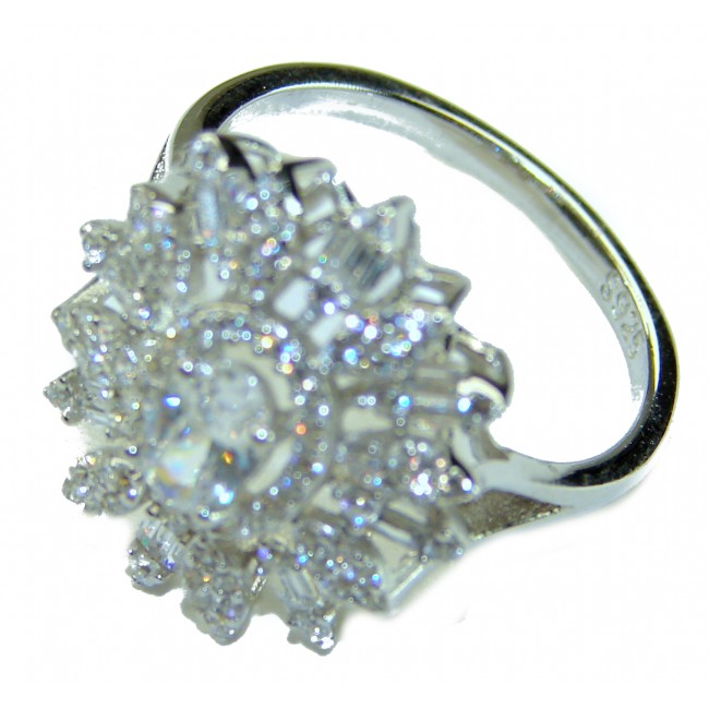 Luxurious 11.2 carat White Topaz .925 Sterling Silver handcrafted Ring s. 7 1/4 - photo 1