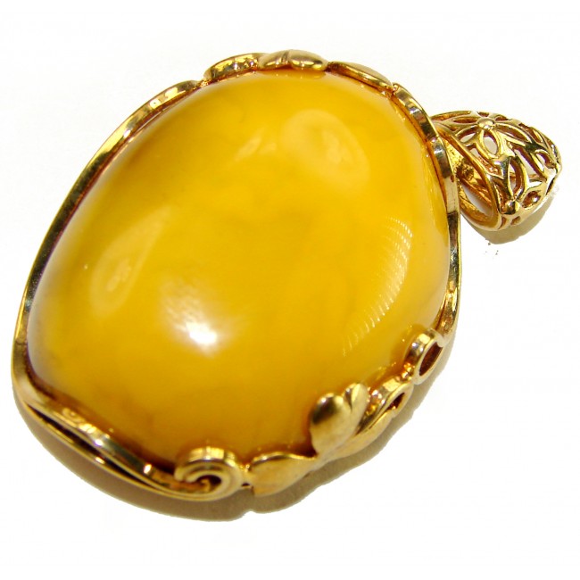 Prehistoric Authentic Buttescotch Baltic Amber 14K Gold over .925 Sterling Silver beautifully handcrafted Pendant