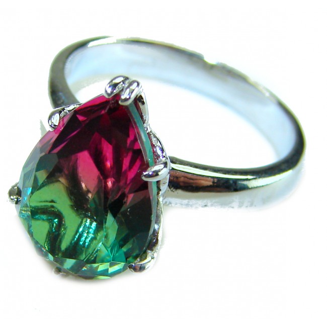 8.8 carat Brazilian Tourmaline .925 Sterling Silver Perfectly handcrafted Ring s. 7 1/4