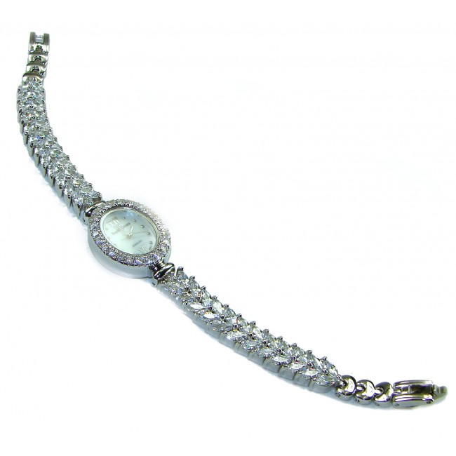 Precious 118.8 carat White Topaz .925 Sterling Silver handmade Bracelet - Watch - photo 3