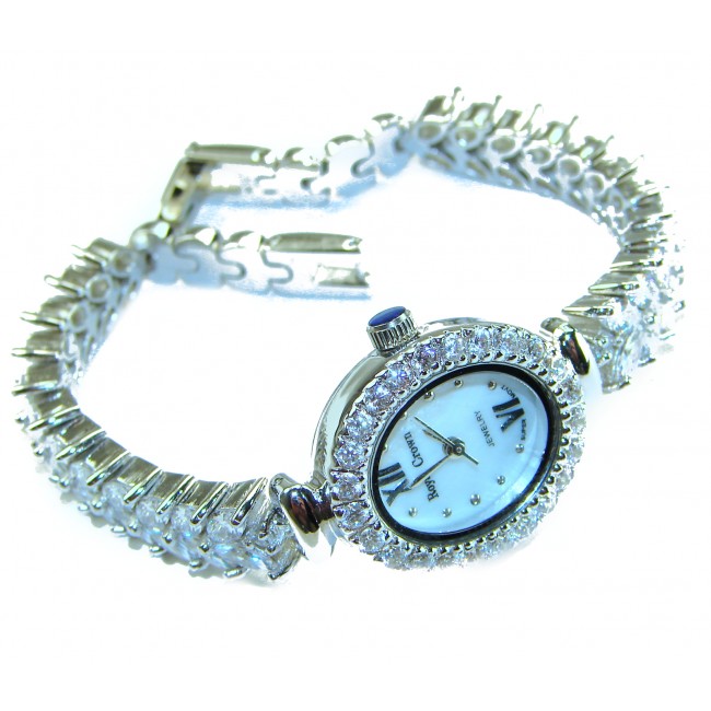 Precious 118.8 carat White Topaz .925 Sterling Silver handmade Bracelet - Watch - photo 2