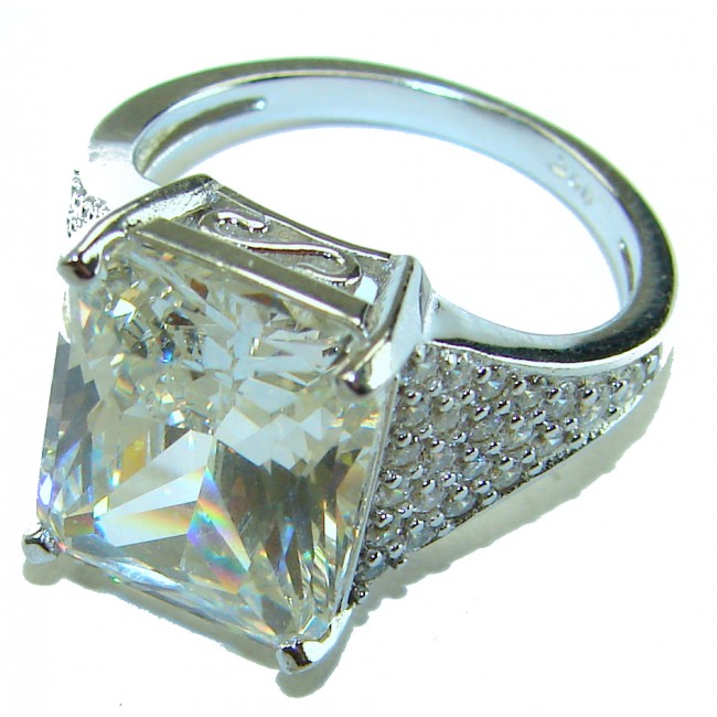 Solid Luxurious 8.2 carat Yellow Sapphire .925 Sterling Silver handcrafted Ring s. 6 1/4 - photo 1