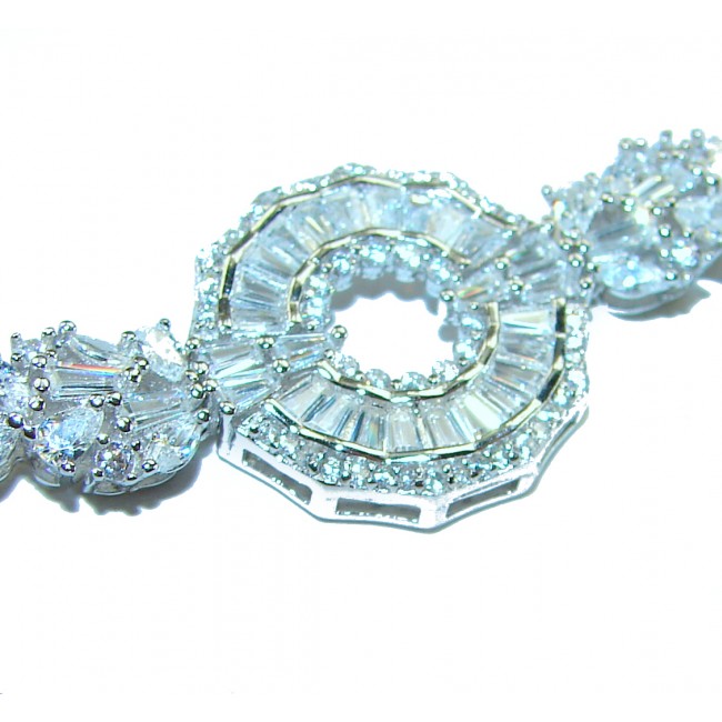 Exceptional quality - Art Deco 12.2 carat White Topaz .925 Sterling Silver handcrafted bracelet