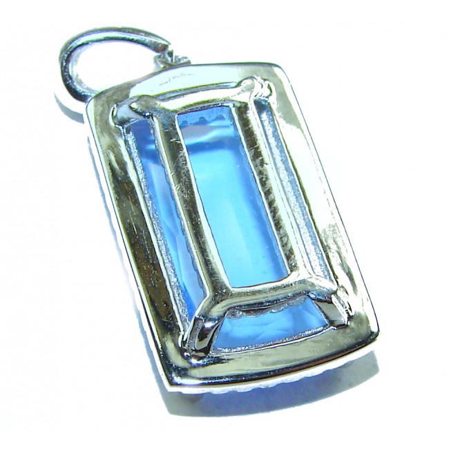 Pacifica 12.5 carat authentic Blue Topaz .925 Sterling Silver Handcrafted pendant - photo 1