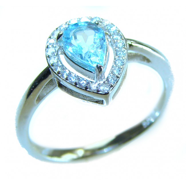 Dolce Vita authentic 4.5 carat authentic Aquamarine .925 Sterling Silver handcrafted Ring size 6 1/4