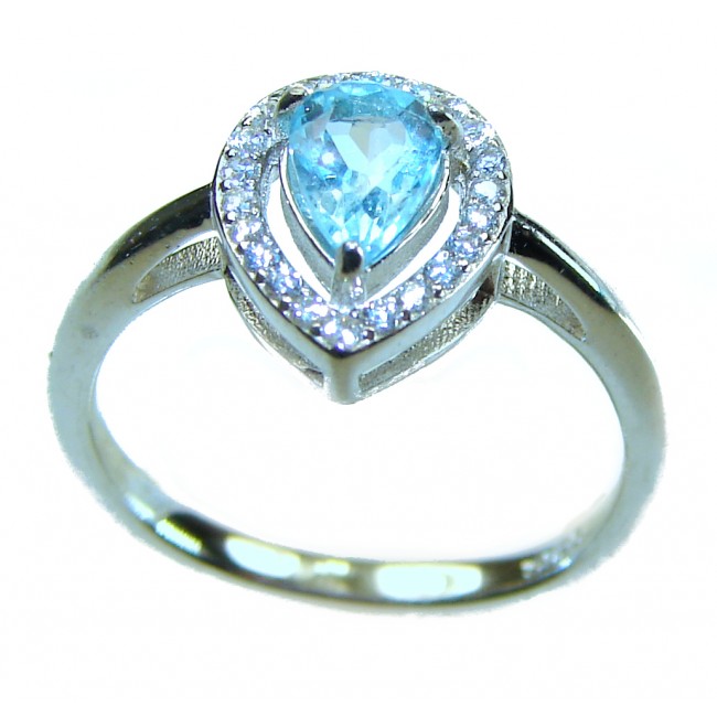 Dolce Vita authentic 4.5 carat authentic Aquamarine .925 Sterling Silver handcrafted Ring size 6 1/4