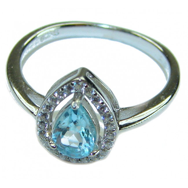 Dolce Vita authentic 4.5 carat authentic Aquamarine .925 Sterling Silver handcrafted Ring size 6 1/4