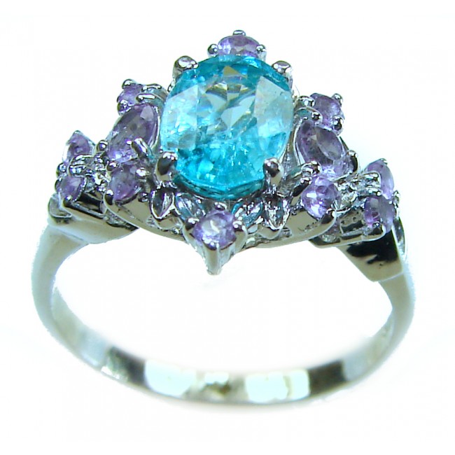 Pure Perfection 3.1 carat GENUINE Apatite .925 Silver handcrafted Ring s. 9