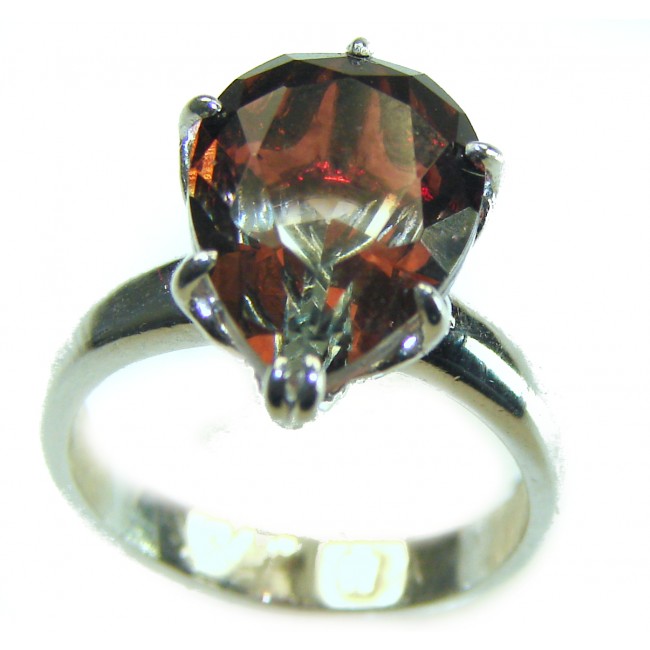 10.8 carat Watermelon Tourmaline .925 Sterling Silver Perfectly handcrafted Ring s. 6