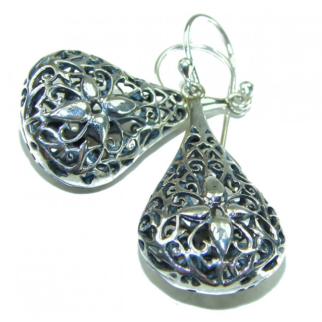 Free Spirit- bohemian Style .925 Sterling Silver handmade Bali made Oversized Earrings