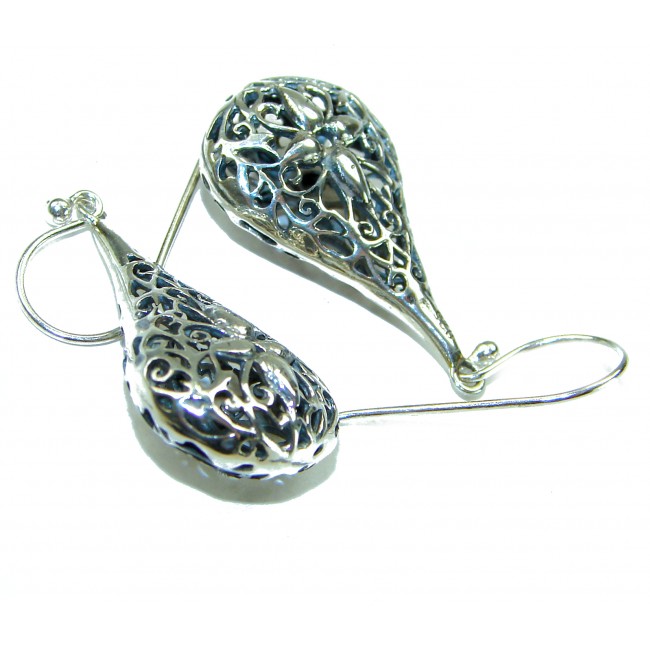 Free Spirit- bohemian Style .925 Sterling Silver handmade Bali made Oversized Earrings