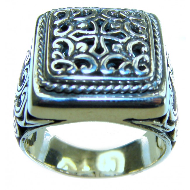Large and Solid Bali made .925 Sterling Silver ring size 8