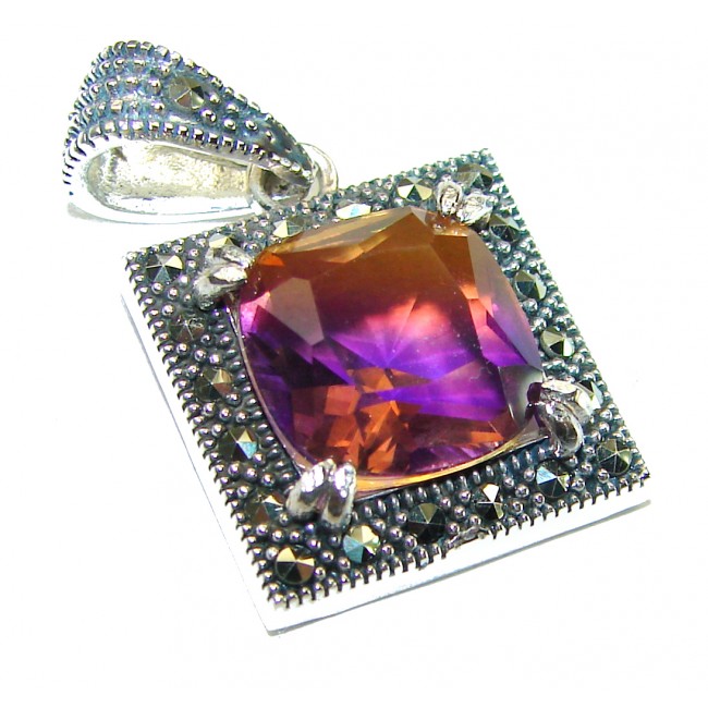 Emma 5.5 carat Ametrine Marcasite .925 Sterling Silver handmade Pendant