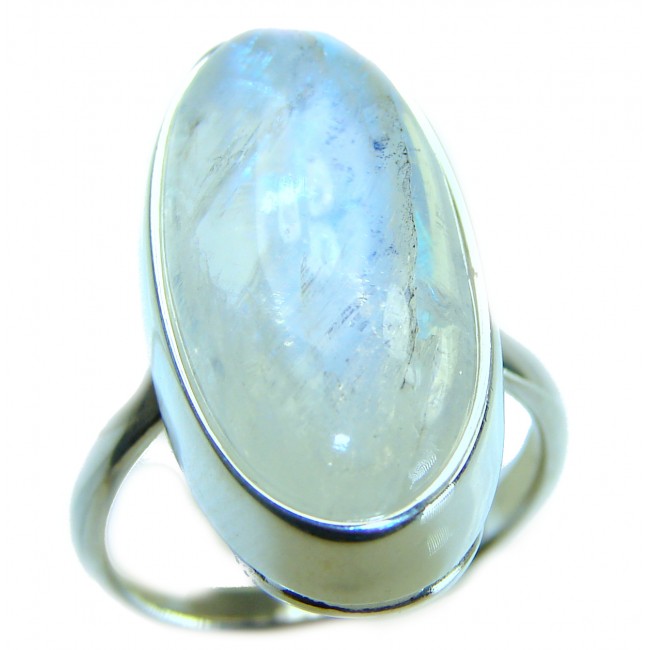 Top quality AAA+ quality Rainbow Moonstone .925 Sterling Silver handmade ring s. 9 1/4