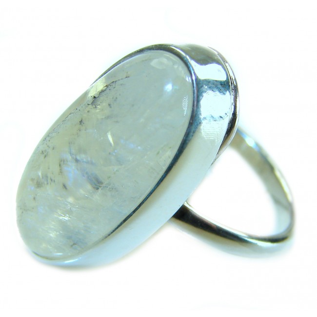 Top quality AAA+ quality Rainbow Moonstone .925 Sterling Silver handmade ring s. 9 1/4