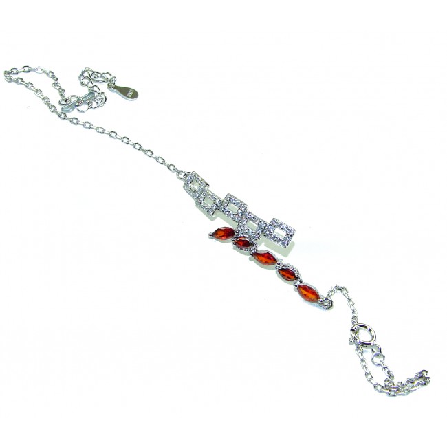 Penelope authentic 5.5 CARAT GARNET .925 Sterling Silver handcrafted bracelet