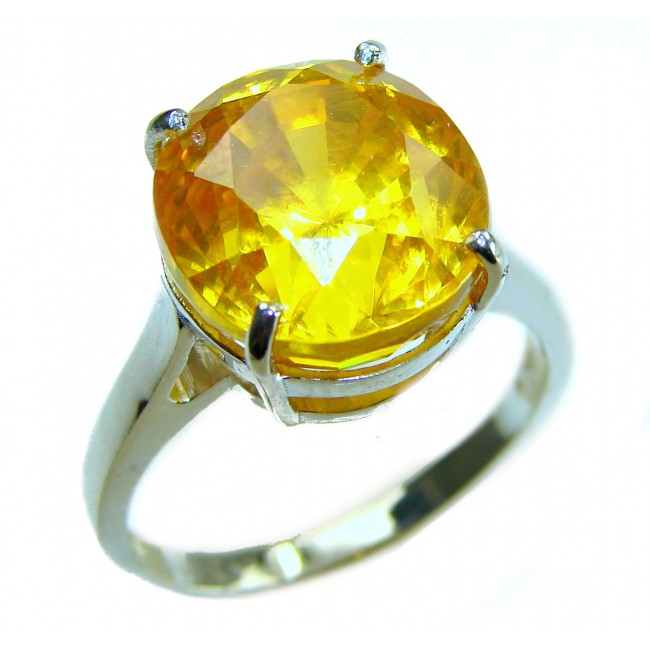 Maria - 15.5 carat Golden Topaz .925 Sterling Silver handcrafted ring s. 8 1/4
