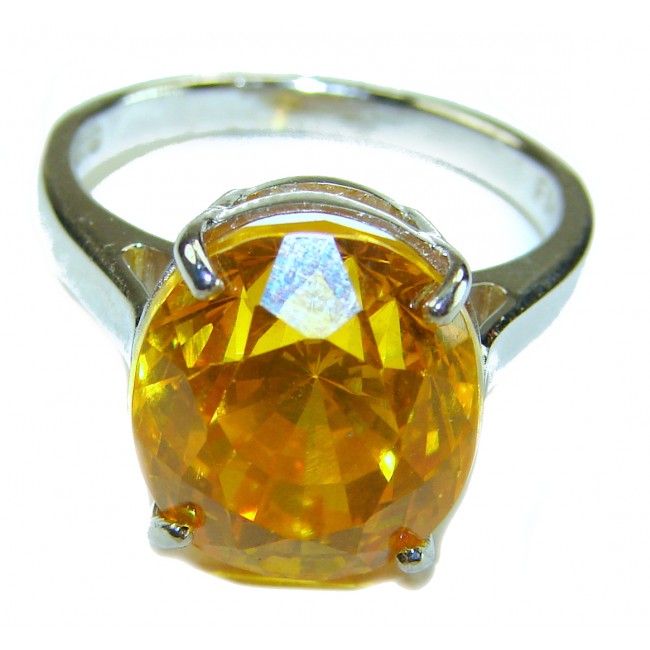 Maria - 15.5 carat Golden Topaz .925 Sterling Silver handcrafted ring s. 8 1/4