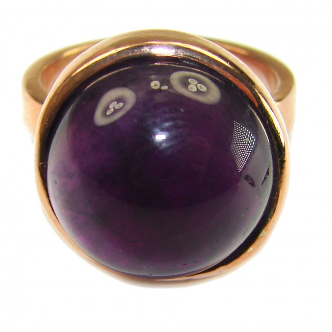 Odyssey 20.5 carat Purple Amethyst 14K Gold over .925 Sterling Silver Handcrafted Ring size 8 adjustable - Amethyst ring stone close-up, Odyssey 20.5 ct, 14K gold over .925 sterling