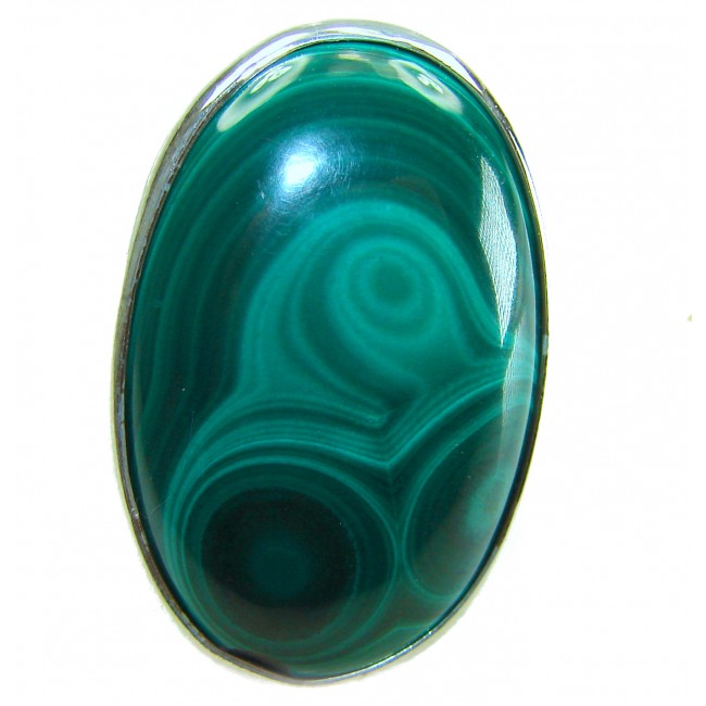 39.2 CARAT genuine Malachite from Utah .925 Sterling Silver handcrafted ring size 8 adjustable