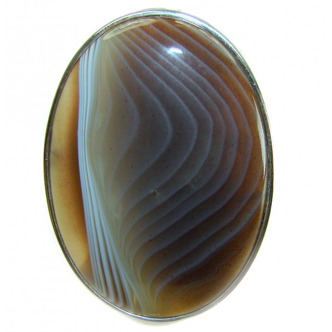 Sahara Dune Top Quality Botswana Agate .925 Sterling Silver handcrafted Ring s. 8 adjustable