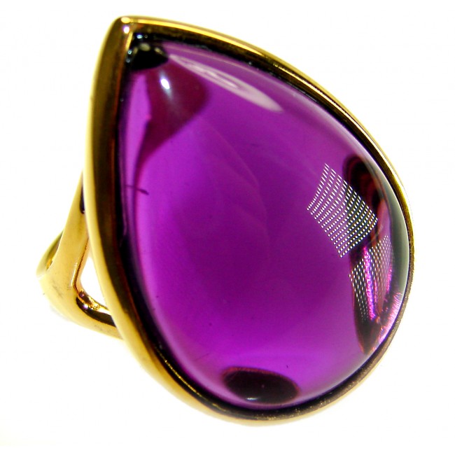 Purple Royalty 25.5 carat Amethyst .925 Sterling Silver dipped in 18K Gold over Handcrafted Ring size 8
